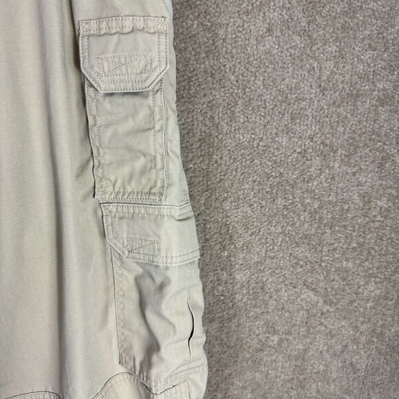 5.11 Tactical Cargo Pants Mens Size 34 x 34 Khaki Straight Elastic Waist Ripstop - Picture 3 of 12